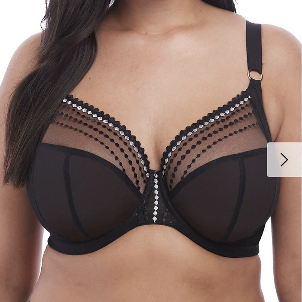 Elomi Black Matilda Unlined Plunge Bra Size 40J